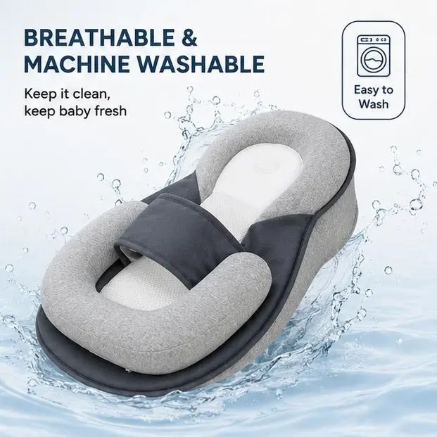 Soft Baby Lounger with Gentle Incline, Breathable Cushion for Everyday Comfort & Rest