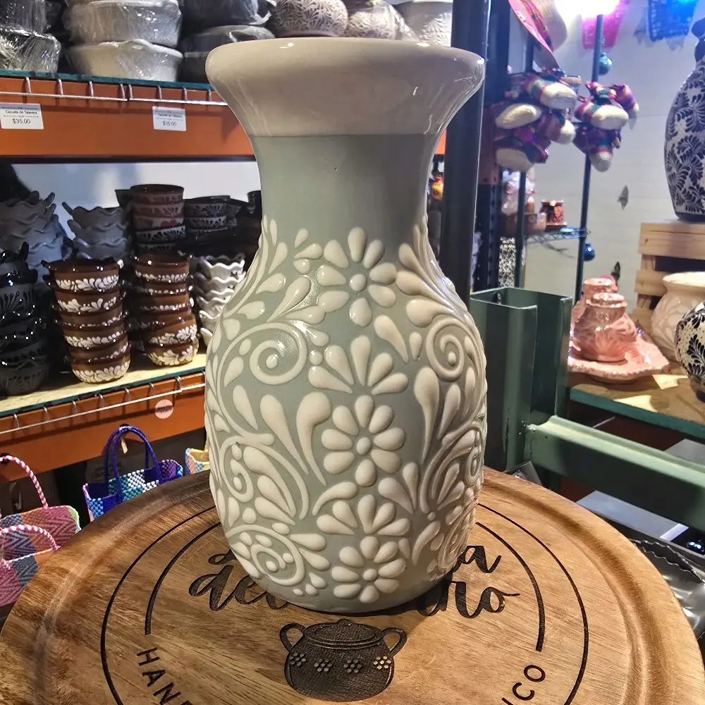 Baby Blue Cielito Lindo Talavera Vase