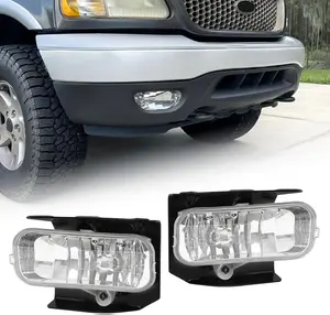 Pair Fog Light Compatible with 1999-2004 Ford F-150 F-250 Expedition Heritage Replacement for FO2591105 Left & Right w/Halogen Bulbs Fog Lamp - Clear Lens