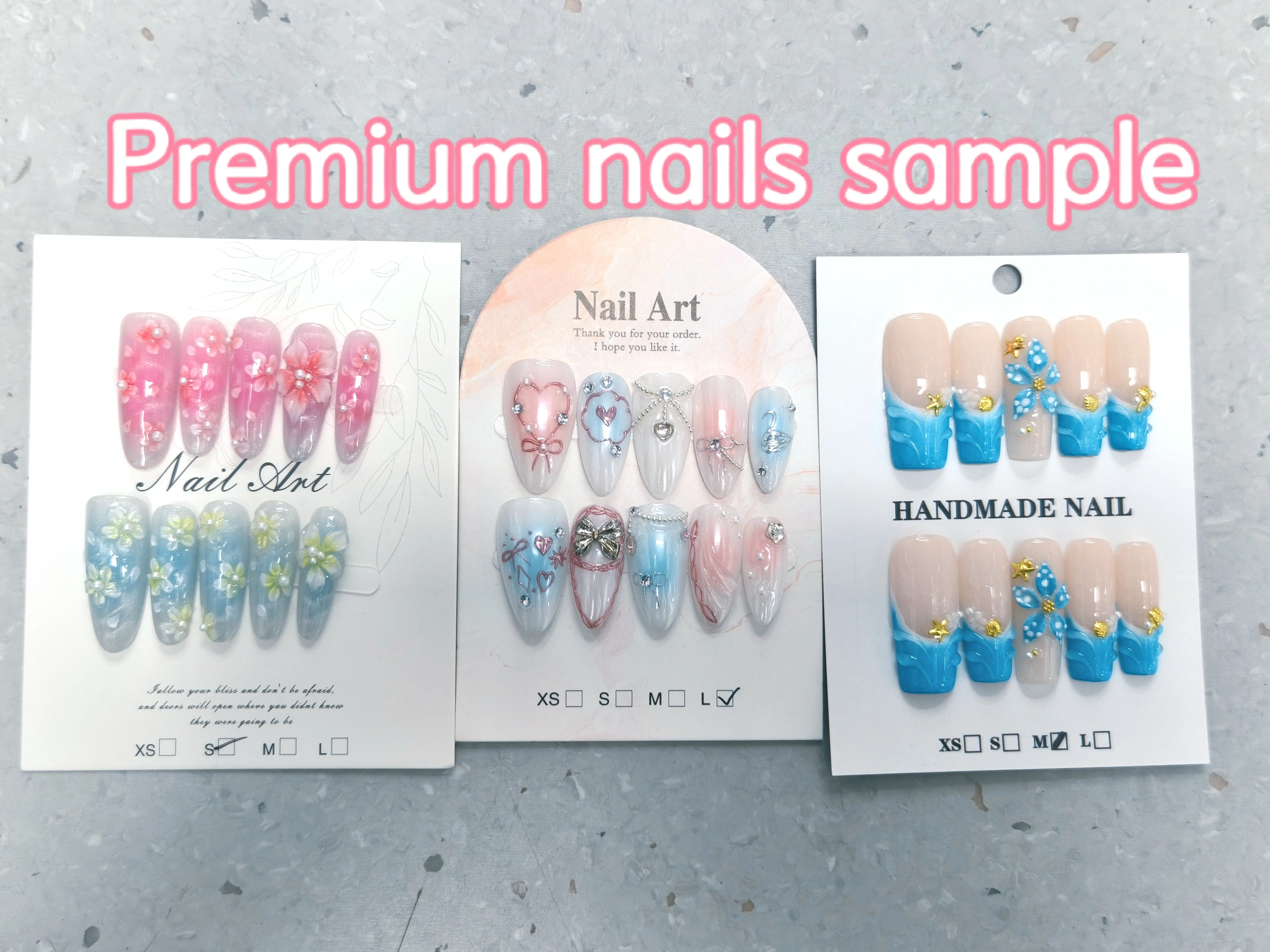 Lyn(21344)gc.$30 for 7 pairs premium nails mystery box, free shipping. Please pick your size.