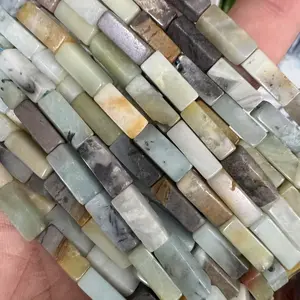 4x13mm approx 29pcs Natural Amazonite Long Rectangular Loose Beads - Gorgeous Loose Spacer Beads - Light Luxury and Exquisite - Various shapes for DIY jewelry making, perfect for bracelets, necklaces, earrings, anklets, pendants, clothing accessories, gif