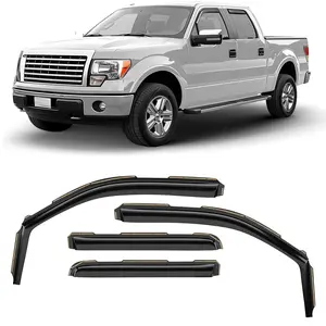 In-channel Incredibly Durable Rain Guards For Ford F150 2009-2014 Supercrew  Window Deflectors Vent Deflector Visors Dark Smoke Truck Accessories 4 Pcs. - 609010