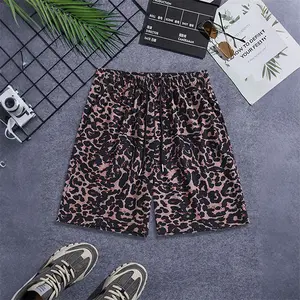 Men’s summer mid-thigh leopard print shorts — casual, loose fit, versatile streetwear pants for men