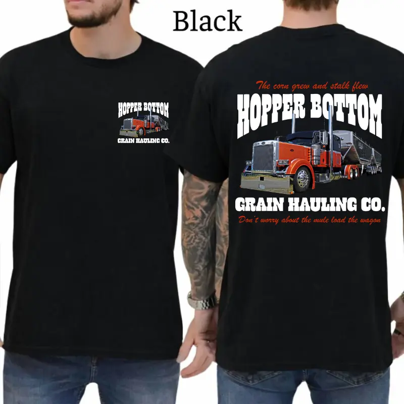 Hopper Bottom Mafia Shirt, Hopper Bottom Grain Hauling Co. Semi Truck Vintage Graphic Tee for Trucking Lovers, Gift For Truck Drivers, MADE IN USA