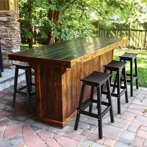 【Mother'sDaygift】Karlhome 30 Inch Outdoor Bar Stools Set of 4, HDPE Weather Resistance Counter Height Bar Stools Durable Heavy Duty Patio Chairs for Bar Deck Balcony Kitchen Counter and Yard