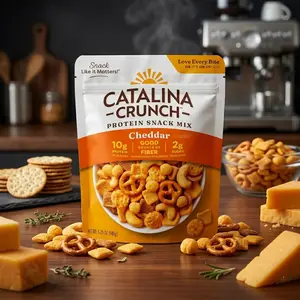 Catalina Crunch Protein Snack Mix with Cheese Crisps - 10g Protein, 2g Sugar per Serving - Good Source of Fiber, Gluten Free - Cheddar, 5.25 Ounce Bag (Pack of 1) - Packaging May Vary