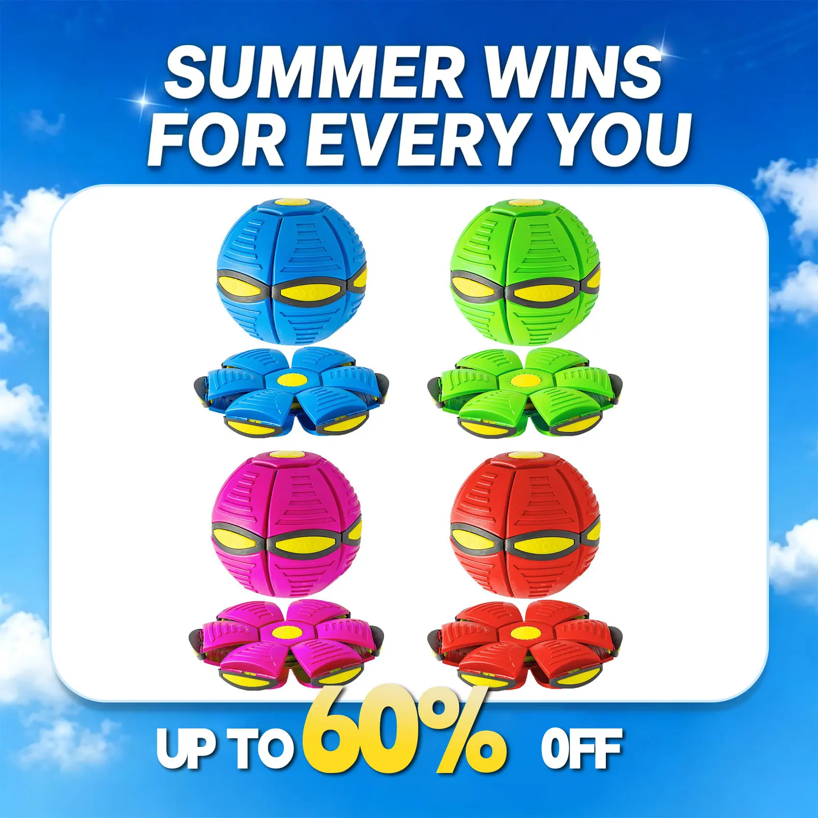 【Summer Wins】Magic Ball Toy with Lights, UFO Portable Flying Saucer Toys Stomp Magic Ball Childrens Toy, Magic UFO Ball, Creative Decompression Ball Toy for Kids Boys and Girls Outdoor Gift