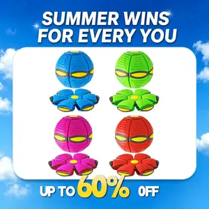 【Summer Wins】Magic Ball Toy with Lights, UFO Portable Flying Saucer Toys Stomp Magic Ball Childrens Toy, Magic UFO Ball, Creative Decompression Ball Toy for Kids Boys and Girls Outdoor Gift