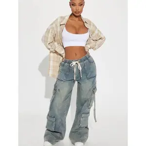 Met My Match Baggy Cargo Jeans - Vintage Wash| Streetwear Style