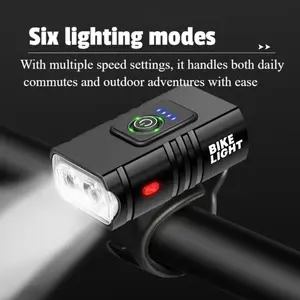 XTAUTO Bike Light Set USB Rechargeable with Free Bonus Tail Light, IPX5 Waterproof Super Bright LED Bicycle Lights, 6 Lighting Modes Easy Install Safety Lights for E-Bike Cycling Night Riding