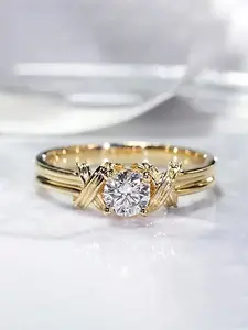 1 PC Gorgeous Cubic Zirconia Engagement Ring For Women For Wedding Anniversary Jewelry Gift