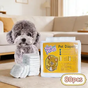 80PCS Waterproof Pet Diaper Leak-proof Design Menstrual Shorts Disposable Puppy Diaper Pants Adjustable Pet Male Dog Diapers wetness indicator S/M/L/XL