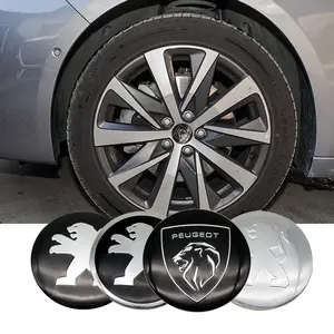Peugeot Wheel Center Sticker Emblem Decal with Logo Decoration, Fits 408/508/2008/3008/4008/5008, Upgrade Accessories