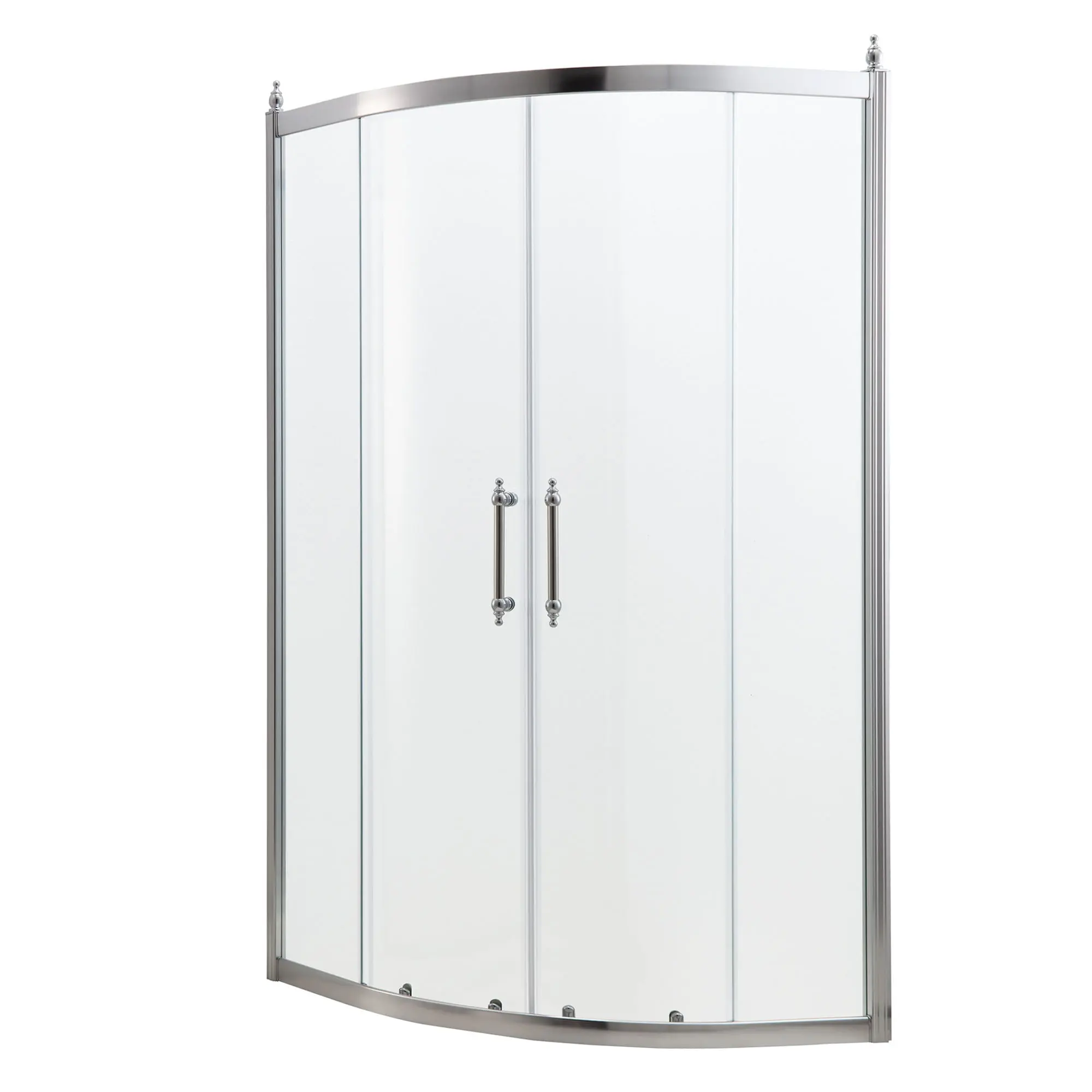 Framed Tub Shower Enclosure With Clear Tempered Glass