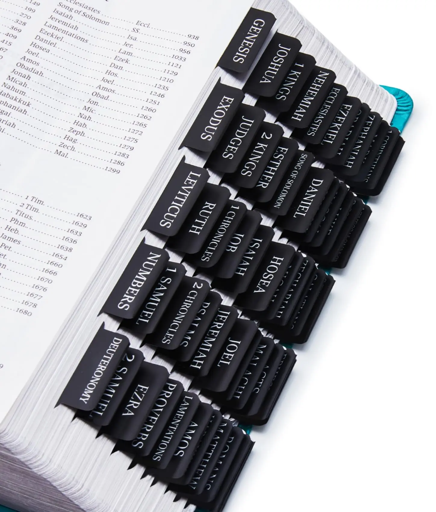 Laminated Bible Tabs for Women & Men - Large Print Tabs for Study Bibles, Boho Theme for Easy Navigation and Quick Reference - Easy-to-Read and Apply Tabs for All Ages-Black summerwins