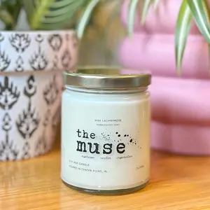 The Muse soy wax candle, coffee candle, literary candle, classic literature, coffee gift, espresso, nectar fragrance, bookish decor