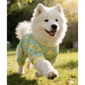 pet pajamas/dog cat pajamas/yellow duck pet suit/cartoon pet jumpsuit/ Super cute little yellow duck pet pajamas for dogs and cats, soft breathable fabric, comfortable adorable cartoon durable pet clothe sleep clothes T-Shirt Lightweight Spring Summer
