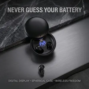 Fluffdrip SK26 Mini Wireless Earbuds with Smart LED Display & Unique Rotating Case | Aesthetic Bluetooth Headphones outdoorfun