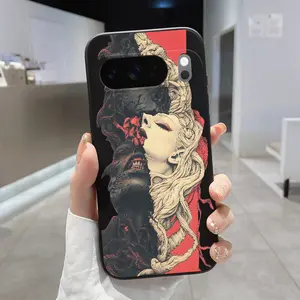 Rounded Edge Phone Case for Google Pixel 10 9 8 7 Pro A XL Duality of Souls Pattern Shockproof Liquid Silicone TPU Bumper Drop Protection Cover Smartphone Casing