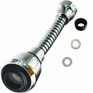 Flexible Faucet Sprayer Attachment 360 ° Kitchen Sink Aerator Extender ABS Polished Chrome for Cold Hot Water