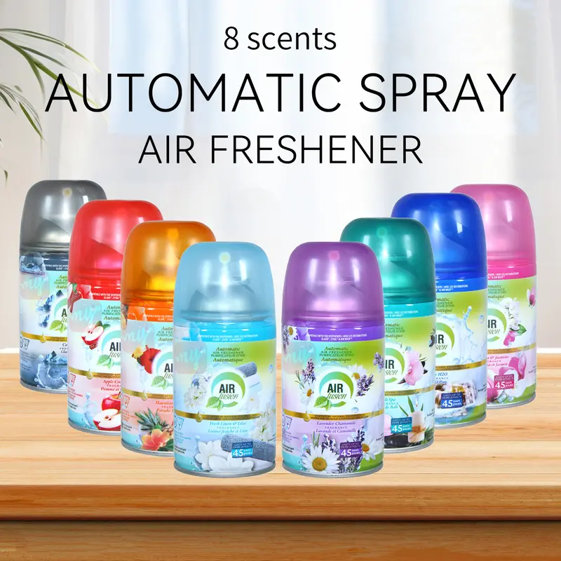 Automatic spray Air Freshener Refill, 6 Choices (Lavender, Cool Linen, Magnolia, Ocean, Mixed Berries, Vanilla), 3 Pieces per Pack, 5 Ounces per Piece, Scented Air Freshener for Bedroom, Bathroom, Garage, Kitchen