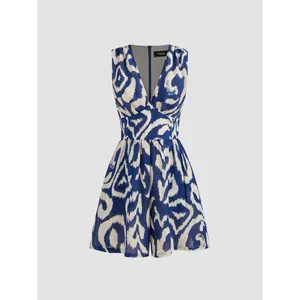 Cider [size 2-10] V-neck Abstract Pocket Zipper Romper SwimWeek