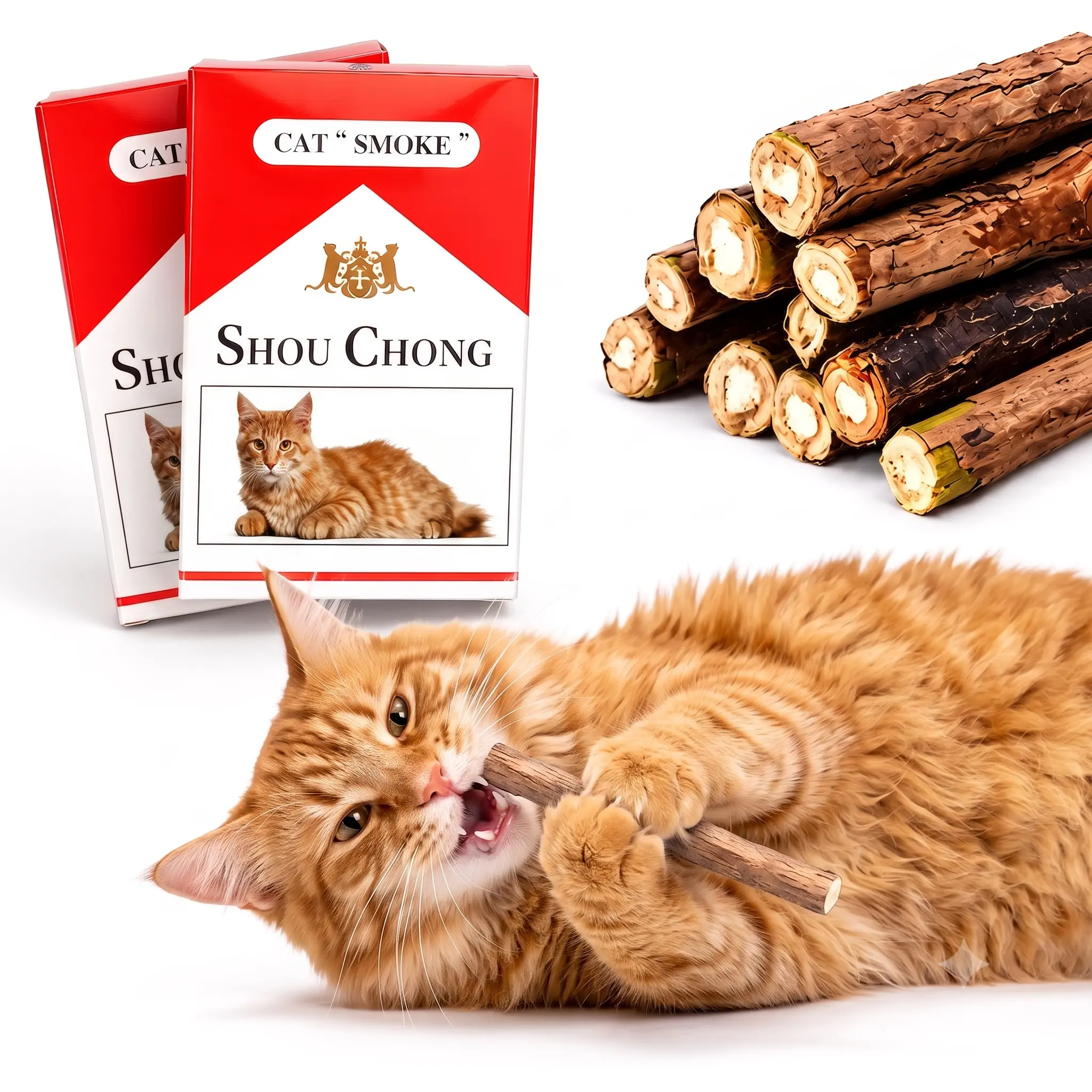 Natural Silvervine Cat Chew Sticks – 2 Packs (20 Sticks) Natural Matatabi Chew Toys for Cats & Kittens, Dental Care, Teeth Cleaning, Calm Anxiety, Aggressive Chewer Toy, Interactive Play Toys chewtoy
