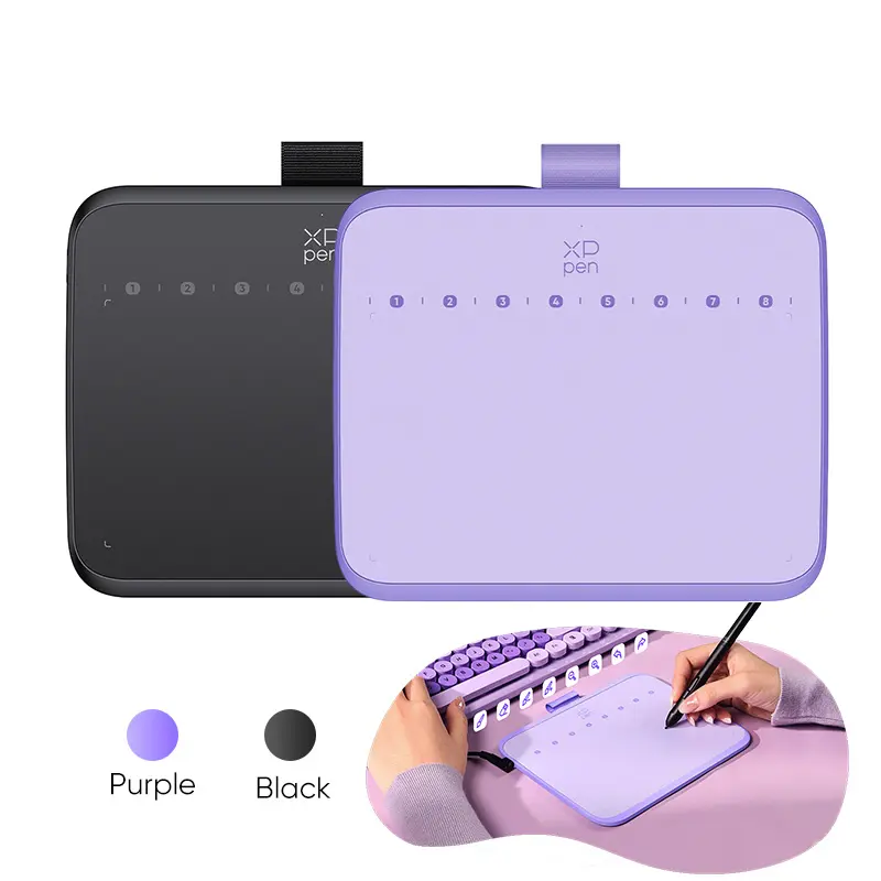 XPPen Deco 640 Purple/Black Graphics Drawing Tablet fr Illustration Mobile Creation Photo Retouching Distance Education Document Signing Video Editing 16K Pressure Levels  60° Tilt Light & Handy Support Android Phone/PC/Computer Connection for playing OSU