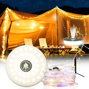<Local Delivery> Multi-functional Outdoor Magnet Lighting Tent Flashlight Hand Lanterns String Decorative Atmosphere Lights Emergency Lights