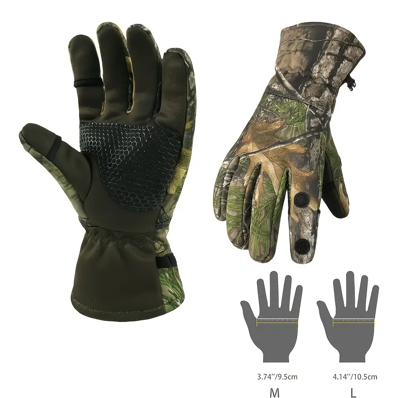 2PC Outdoor Camouflage Gloves Full Finger, Fishing Cycling Outdoor, Winter Warm Suitable for Cold Weather Outdoor Activities