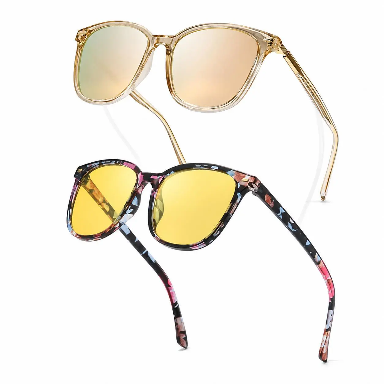 Unisex 2-in-1 Day Night Driving Glasses | Polarized UV400 Sunglasses + Anti Glare Night Vision Eyewear for Women Men