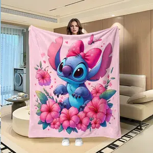 Girls' Heart Decorative Daisy Stuffed Plush Blanket, Thick Warm Digital Print Flannel Throw, Perfect Gift for Thanksgiving & Christmas