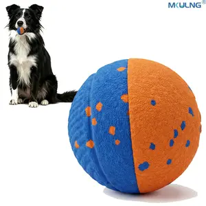 C06 Dual Color Ball for Dogs, 2 Modes Jumping and Rolling, E-Tpu Non-Toxic Soft Material, USB-C Rechargeable, Low Noise, 8.5cm Blue/olive, Interactive Training Ball, Interactive Herding Ball