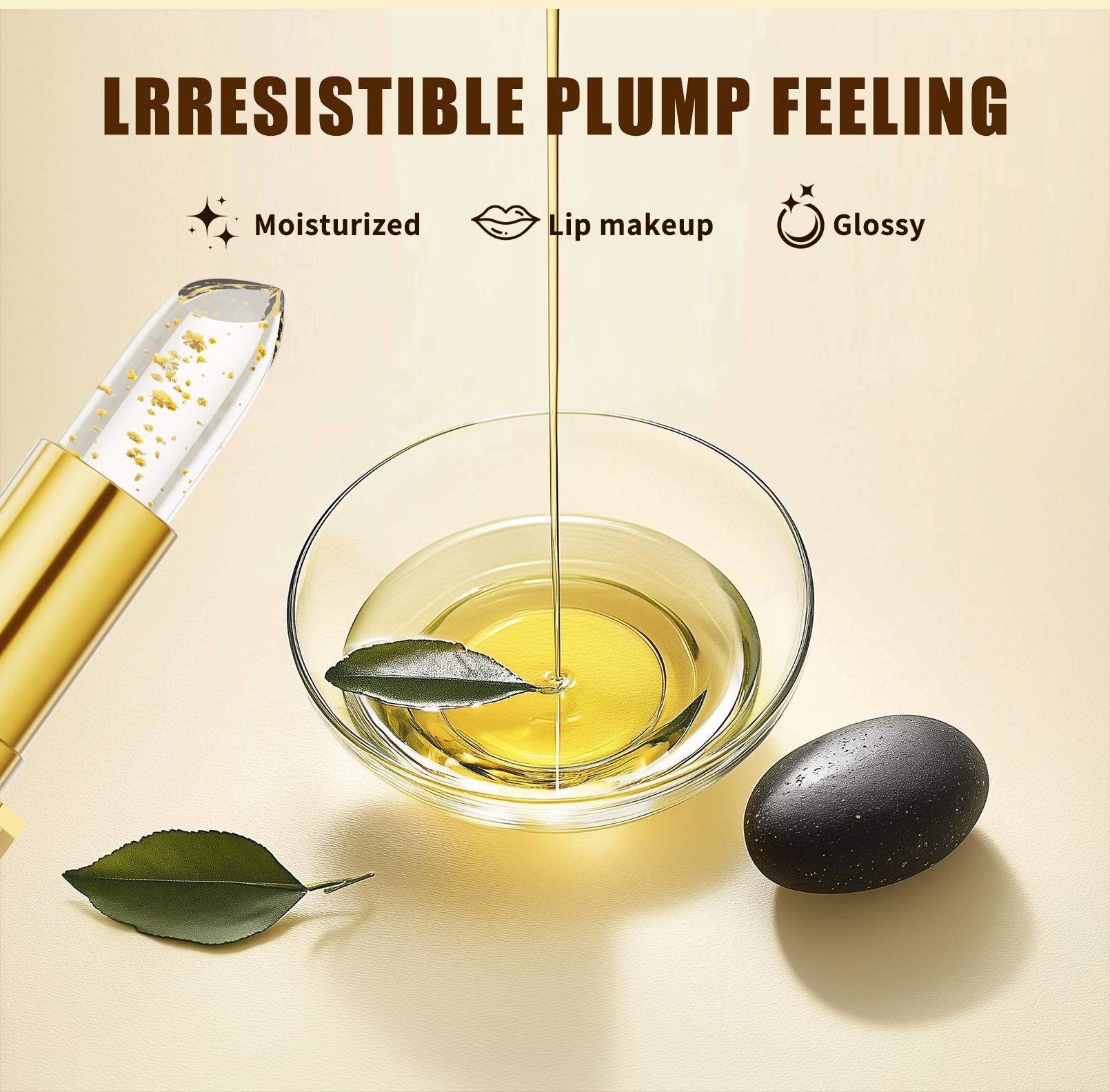 3PC Moisturizing Color-Changing Lipstick Balm – pH Temperature Reactive Tint, Gold Crystal Glow Finish, Smooth Hydration for Soft Shiny Everyday Lips.
