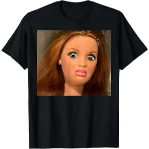 Cotton Graphic T-shirt - Funny Disgusting Doll face Meme Hilarious Sarcastic Gift Tee T-Shirt - For Men & Women Fit Relaxed T-shirt