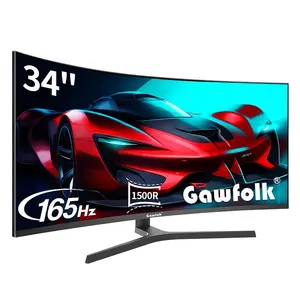 34 Inch Ultrawide Curved Gaming Monitor, 1500R PC Screen 165hz UWQHD 3440x1440, Curved Computer Screen with FreeSync,Multi-Directional Adjustable Base