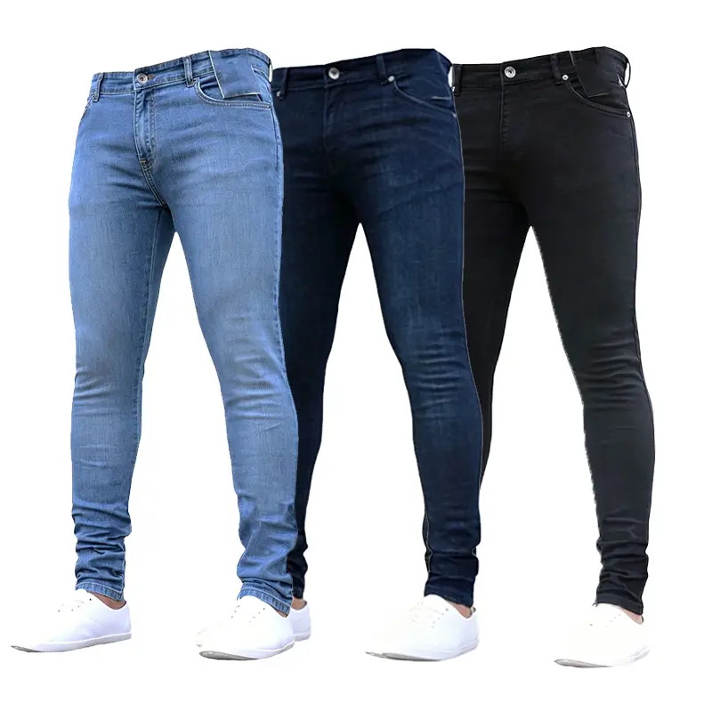 Men’s slim stretch jeans in three colors—stretch denim, slim fit, elastic waistband, tapered shoulders; casual pants for everyday wear across all seasons, street style, fashionable and comfortable men’s trousers suitable for various occasions. fathersdayg