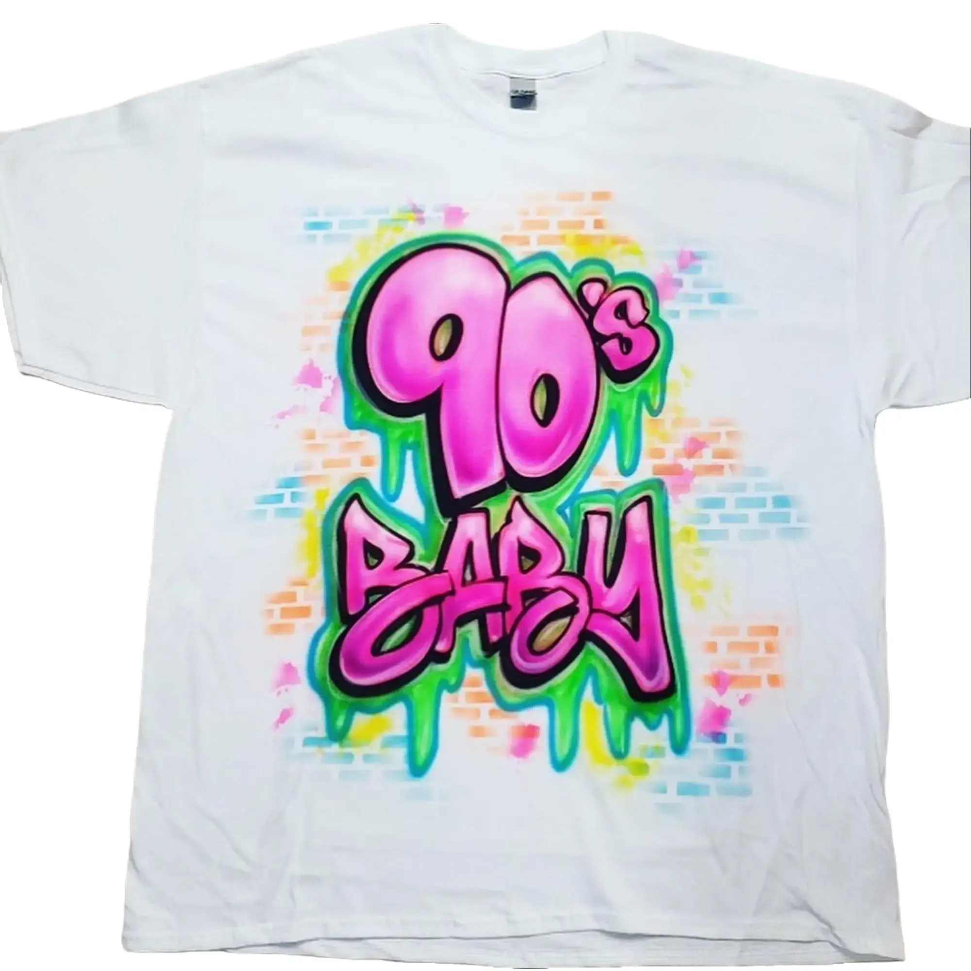 Airbrush 90s Baby Shirt Vintage Y2K Graphic Tee Retro Aesthetic Unisex Streetwear T-Shirt Cotton Fit