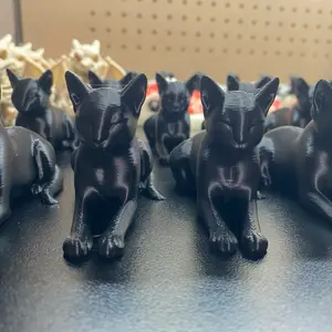 Black elegant cat figurine