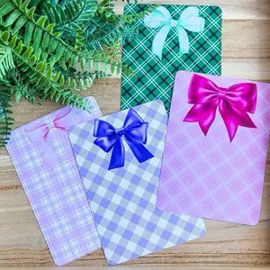 Plaid Bows E-reader Inserts  - book lover gift, Coquette