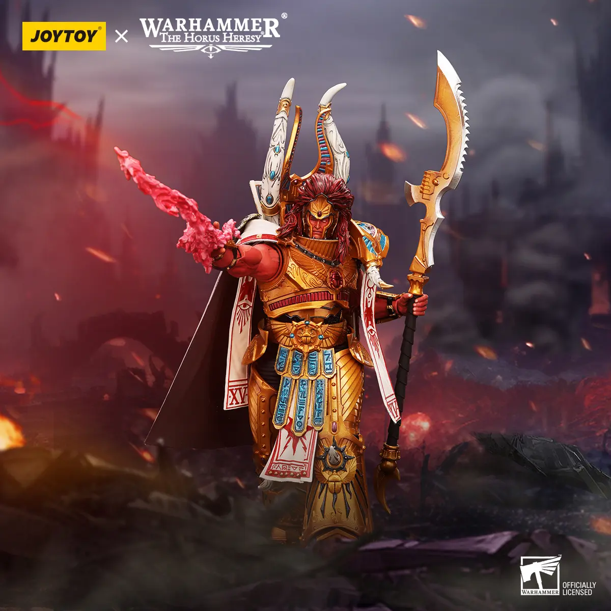 JOYTOY Warhammer 40K Thousand sons Magnus the Red Primarch of the XVth Legion 1/18 Limited Edition Action Figure Model Collectible for Display for Back to School, Thanksgiving Gifts, Office Desktop Decoration