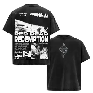 Arthur Morgan Red Dead Redemption 2 Washed Shirt Vintage Retro Oversized Heavyweight Cotton Streetwear Game Graphic Tee Menswear Top Dress Love