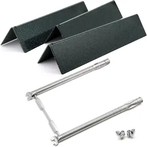 7635 Flavorizer Bars and 69785 Burners for Weber Spirit 2 Grill , Weber Spirit II E-210 Gas Grill Replacement , Spirit 200 & ii 200 Series, E210, E220, S210, S220 with Front Control.