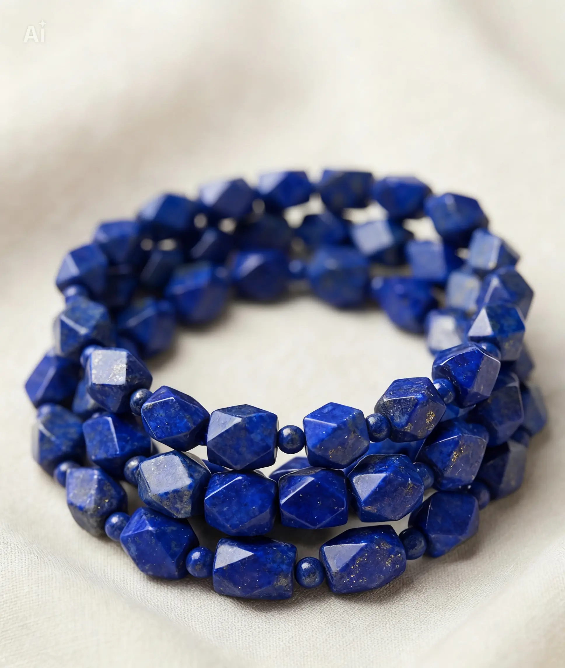 100% Natural Faceted Lapis Lazuli Bracelet