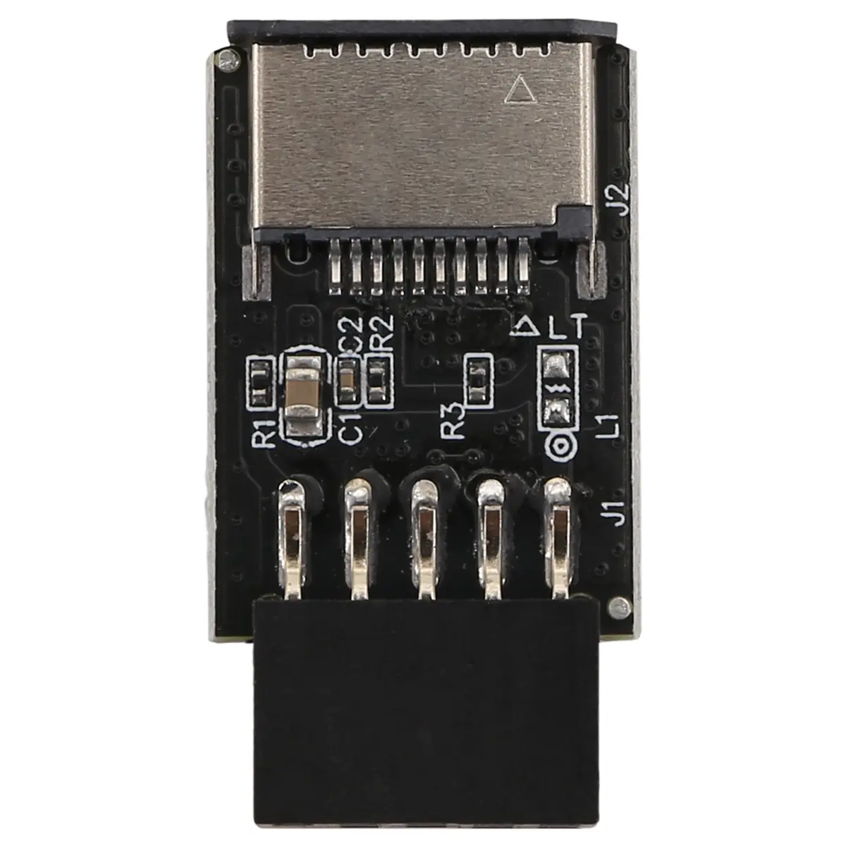 1 x USB2.0 9Pin to Type-E Metal-Plastic Compact Adapter (30mm x 16.6mm), Motherboard Front Connector Converter with USB3.2 Type-C A-Key Header, Non-Interference Differential Signal Optimization, Driver-Free, Compatible with All Motherboard USB2.0 Ports, 3