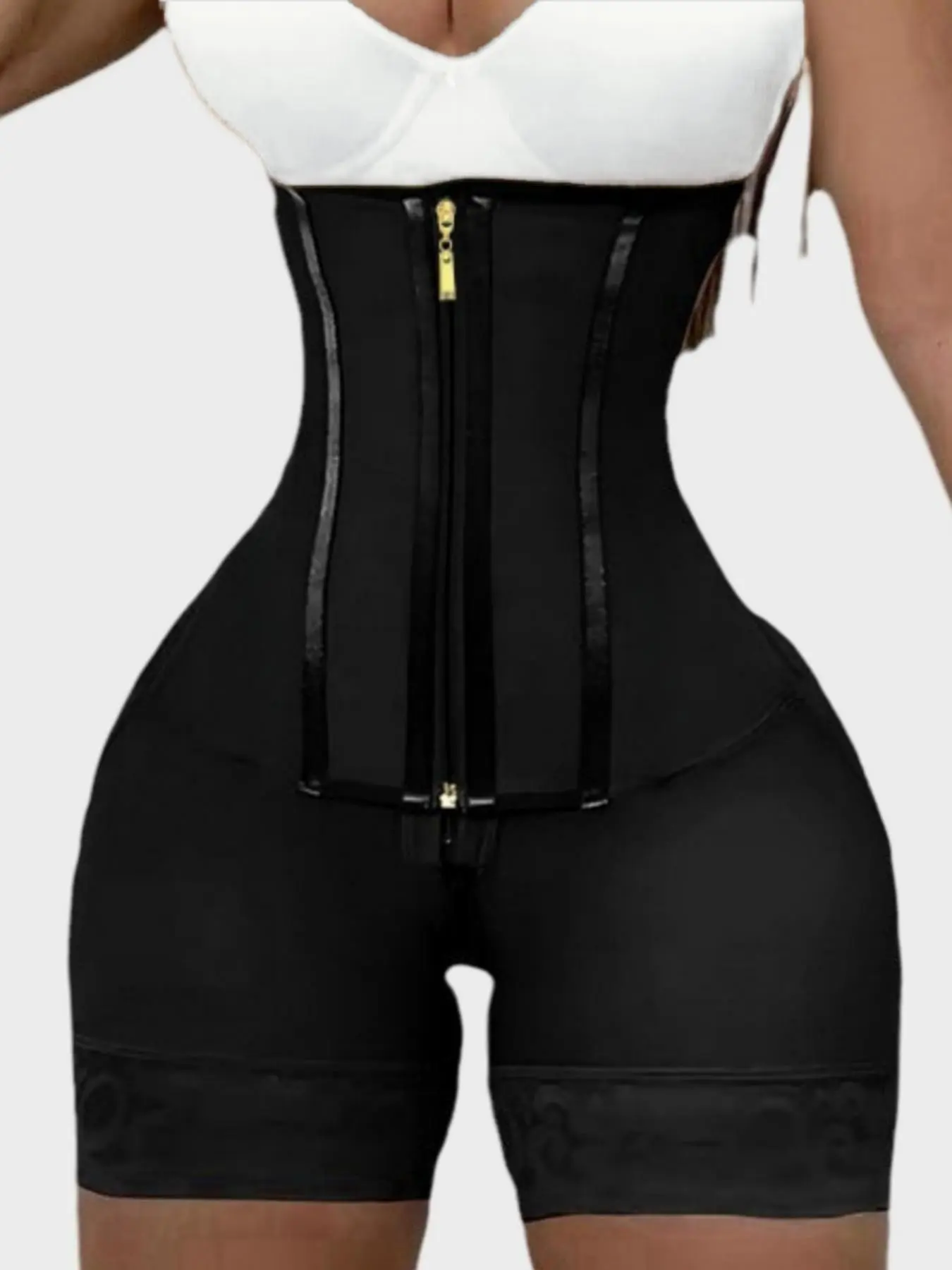 Women's Zipper Tummy Control Bottoms, Butt Lifting Shapewear Shorts, Compression Shapewear Underwear, Breathable Mesh with Lace Trim, Ideal for Daily Wear & Events, Shapewear Daily Use, Elegance, Underwear, Womenswear