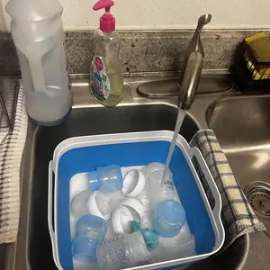 Collapsible Dish Basin with Drain Plug, 1-Count 9 L Space-Saving Multi-Purpose Collapsible Dishwashing Tub, Kitchen Storage Bucket for Indoor or Outdoor Use, Basin Container