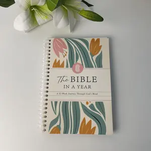 Spiral Bound Bible Reading Plan Journal | 52-Week Scripture Journey Notebook | Floral Christian Devotional Organizer for Daily Bible Study, Faith Reflection & Spiritual Growth, Ideal for Women & Religious Gifts