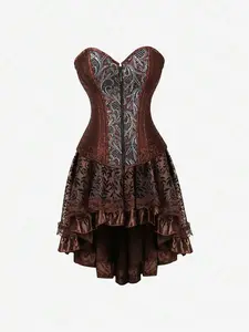 Milalee Womens Steampunk Corset Skirt Set Retro Corset Top with Matching Skirt Perfect for Halloween Pirate  Renaissance Themed Parties 8105/2836/8103/2837/8107/7056