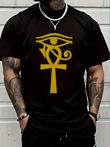 100% Cotton Egyptian Eye Of Horus Ankh Egypt Archaeologist T-Shirt Women's Men's Graphic Tee Crew Neck summer vacation Tops